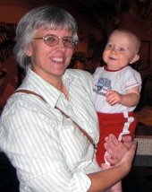 presenter Penny Gardner with grandson