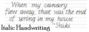 Consider using italics for handwriting method.